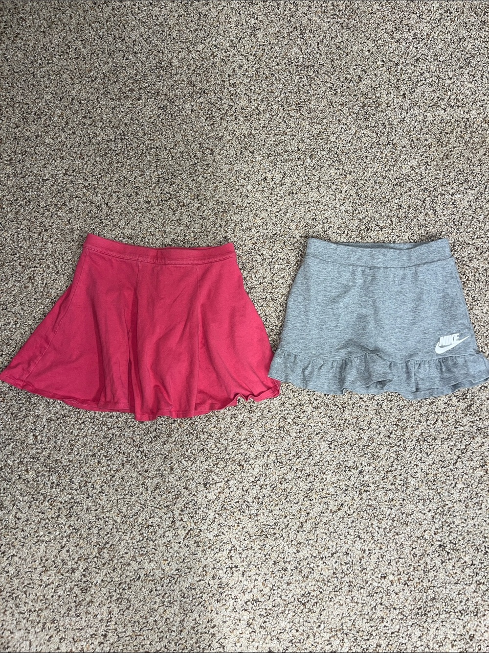 Lands End Kids Pink Flared Skort and Nike Gray Ruffle Skort